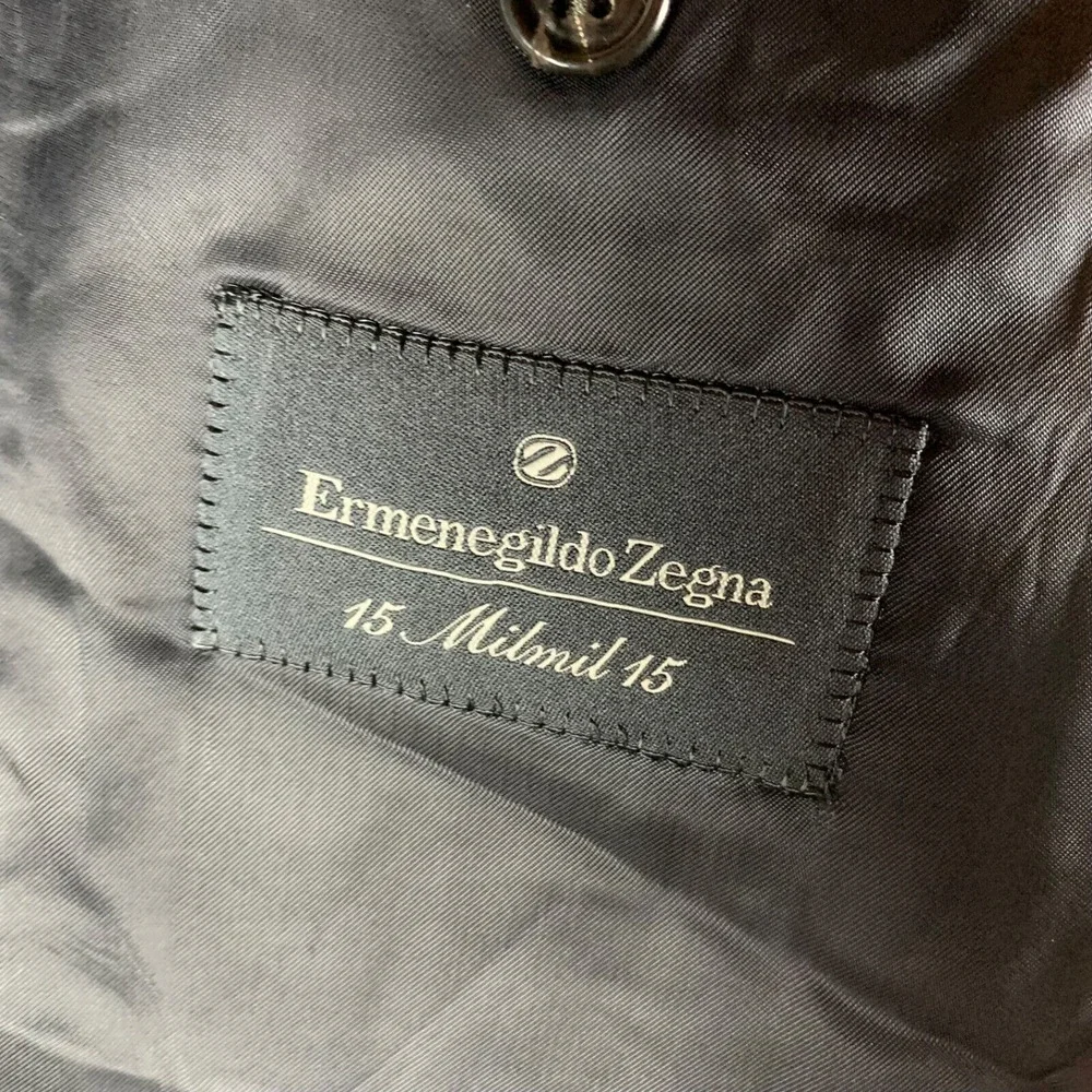 Ermenegildo Zegna Men's 15 Milmil 15 Gray Windowpane‎ Wool Suit Blazer Size 39